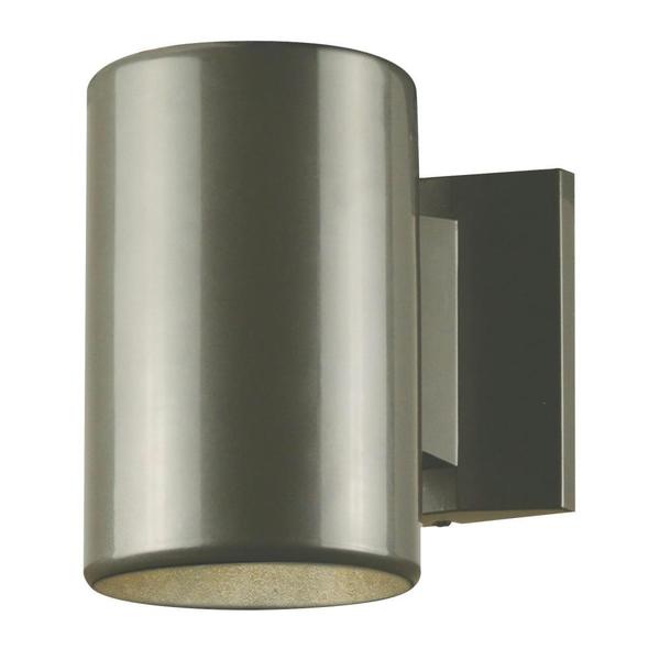 Westinghouse One-Light Outdoor Wall Fixture Polished Graphite, Steel Cylinder 6797300